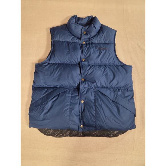 LL Bean Downtek Down Trail Puffer Vest Unisex Blue MM WL With Pouch - Picture 1 of 12